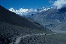 <img typeof="foaf:Image" src="http://statelibrarync.org/learnnc/sites/default/files/images/nepal_198.jpg" width="1024" height="694" alt="Dhaulagiri mountain rising above the trail" title="Dhaulagiri mountain rising above the trail" />