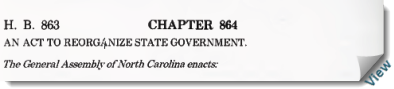 1971 Executive Organization Act- &quot;An act to reorganize state government.&quot;