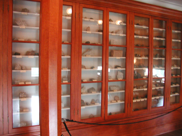 "Cabinet of Minerals," located in the State Geologist's office, is a replica of the original collection. 