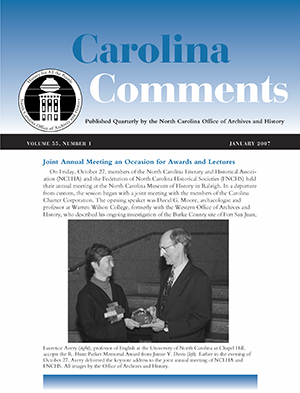 The January 2007 issue of Carolina Comments. Image from the North Carolina Digital Collections.