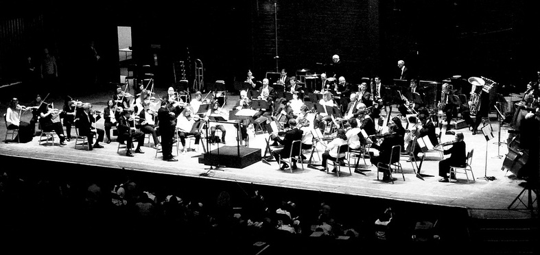 The North Carolina Symphony performing at the Crown Center Theatre in Fayetteville, North Carolina, March 21, 2012. Image from Flickr user Gerry Dincher.