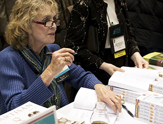 Author Lee Smith signing books in Boston, Mass. January 16, 2010. Image from Flickr user americanlibraries.