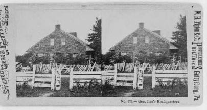 "Gen. Lee's headquarters." Created by Gettysburg, Pa. : W.H. Tipton & Co., photographers and publishers, [between 1863 and 1890]. Image courtesy of Library of Congress.