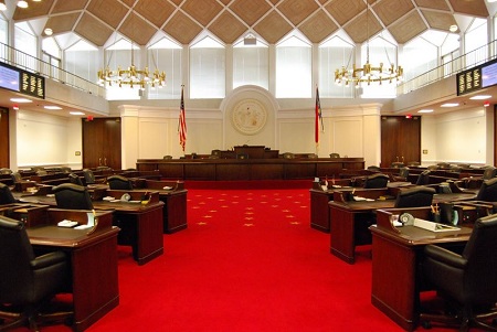Senate chamber of the state legislative building, Raleigh.
