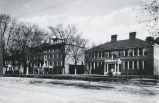 "Goldsboro Schools--1910--The Middle Building built in 1857 as the Wayne Female College closed in 1862 to become a Hospital for the Confederate Army. "