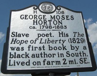 North Carolina Highway Historical Marker for George Moses Horton