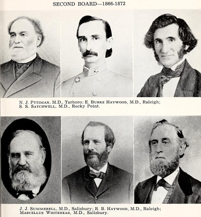 Some of the members of the second North Carolina Medical Board, 1866 to 1872.