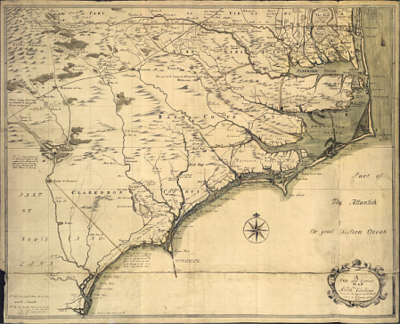 A New and Correct Map of the Province of North Carolina drawn from the Original of Colo. Mosely's.