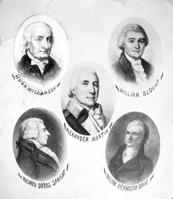 Image of Hugh Williamson, William Blount, Alexander Martin, Richard Dobbs Spaight and Wm Richardson Davie