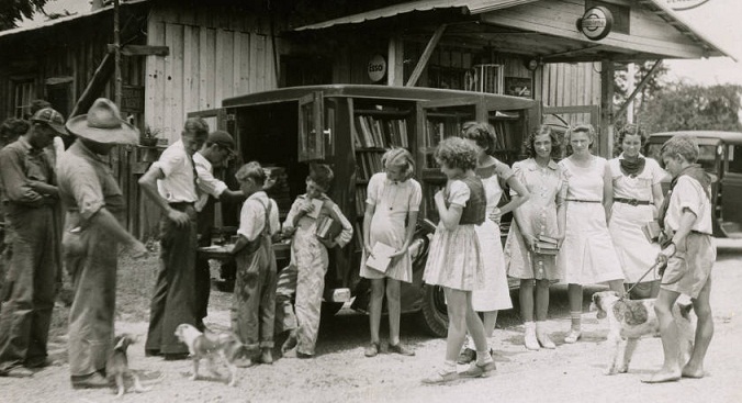 The Rockingham County Public Library bookmobile, date unknown.