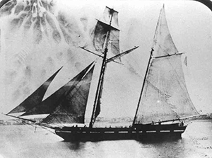 The USRC Gallatin, 1855, at Newport, Rhode Island. Image from the United States Coast Guard.