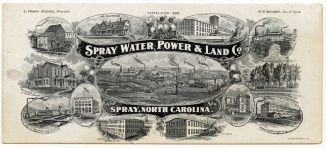 "Advertising card for Spray Water, Power & Land Co." Image courtesy of Rockingham Community College Foundation, Inc., Historical Collections, Gerald B. James Library. 