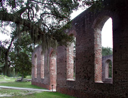 St. Philip's Church ruins, Brunswick Town. Image courtesy of NC Historic Sites, North Carolina Office of Archives & History