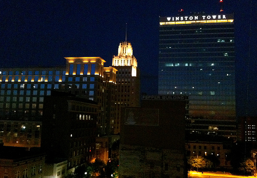 "Winston-Salem Skyline at Night." Available from: Flickr Commons.