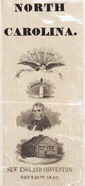 Campaign ribbon for William Henry Harrison, Whig candidate for president in 1840. 