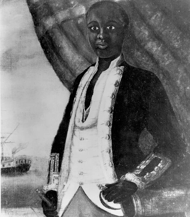 Portrait of a black Revolutionary War sailor.