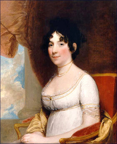 1804 portrait of Dolley Madison by Gilbert Stuart (1755-1828).