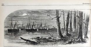 Caption Reads: &quot;The Fleet Ascending the Neuse River.&quot; Harpers Weekly, 1862. 