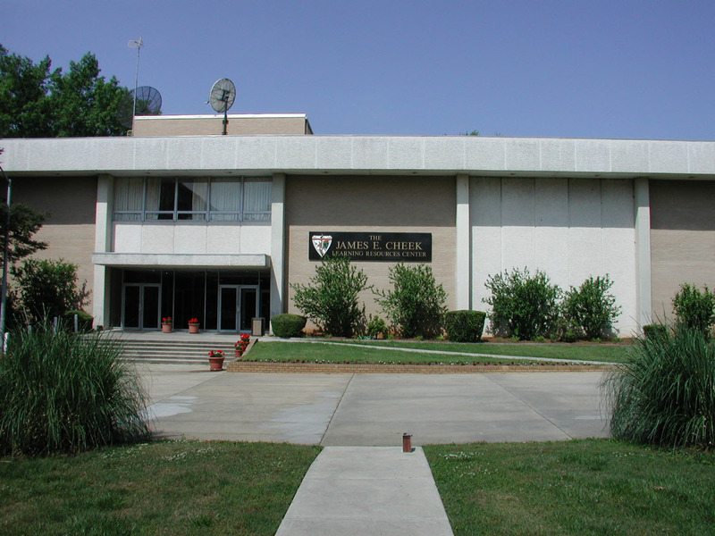 Front exterior view of the James E. Cheek Learning Resource Center, which houses Shaw University's Archives and Special Collections