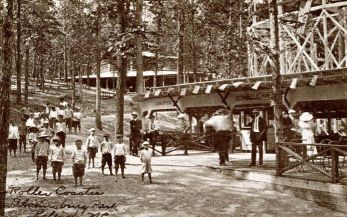  Roller Coaster, Bloomsbury Park, Raleigh, N.C, ca. 1905-1915. Image courtesy of North Carolina Postcards, North Carolina Collection, UNC Libraries. 