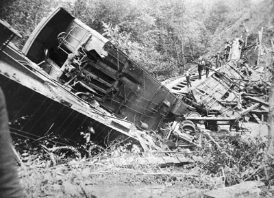 Train Wreck of Bostian Bridge, Iredell County, NC. Wreck occured August 27, 1891, near Statesville. Photos by Stimson Studio, Statesville, NC. Image courtesy of NC State Archives, call #:  N_88_9_11. 
