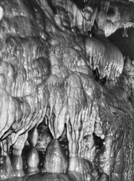 Rock formation in Linville Caverns known as Gilkey's Column. Photograph courtesy of Linville Caverns.