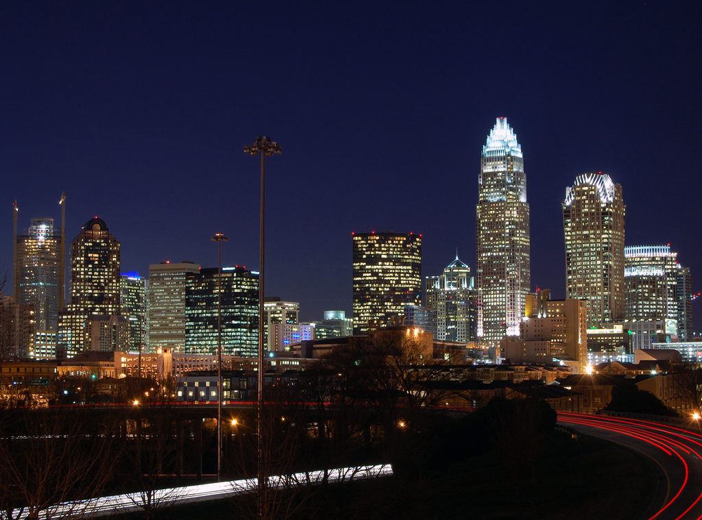 "Charlotte Skyline." Belmont, Charlotte, NC, US, January 8, 2007. Available from: Flickr Commons user James Willamore.