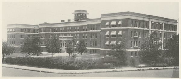 "City Memorial Hospital, 1924." The building was leased to the Advancement School. Image courtesy of Digital Forsyth.