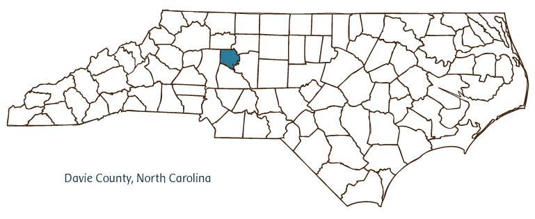 Map Of Davie County Nc Davie County | Ncpedia