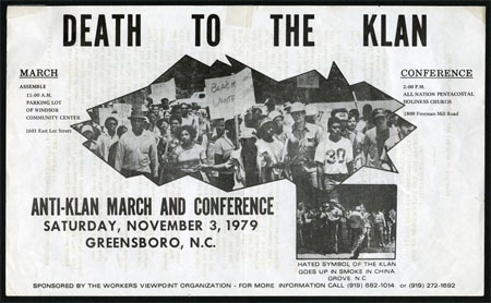"Death to the Klan flyer, circa November 1979."