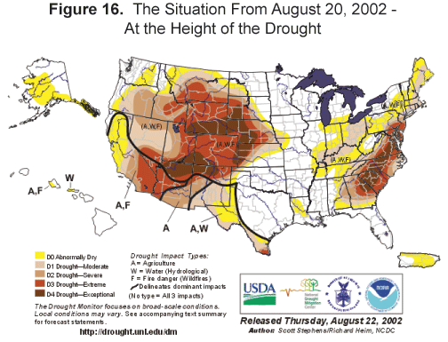 Figure 16 August 20, 2002 at the height of the drought in the US