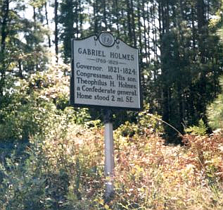 Gabriel Holmes NC historical marker. 