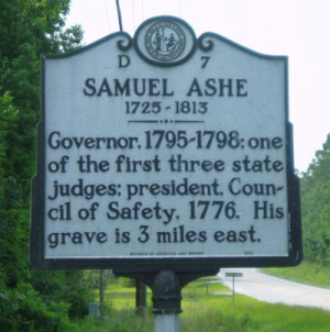 NC historical marker commemorating the life of Samuel Ashe