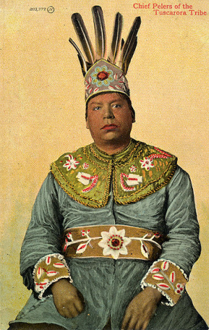 Postcard image of Chief Pelers, Tuscarora Tribe.