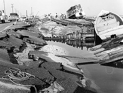 Damage from a 1960 NC hurricane. Image courtesy of the State Archives of NC. 