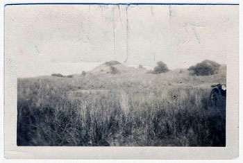 Photograph of the mound battery at Fort Fisher, 1917.  Item H.1917.35.4, from the collection of the N.C. Museum of History.  Used courtesy of the N.C. Department of Cultural and Natural Resources.