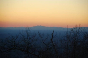 View of Grandfather Mountain at Sunset, taken from Pilot Mountain, March 2013. Photo by Matt Windsor.  From the North Carolina State Parks Collection, North Carolina Digital Collections. 