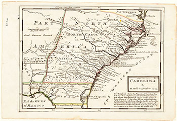 "Carolina", map by Herman Moll, 1729.  From the North Carolina Collection, Wilson Library, UNC-Chapel Hill.  Presented on NC Maps. 