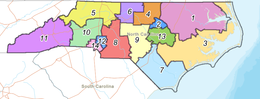 North Carolina Physical Map