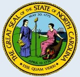 Great Seal of the State of North Carolina, with the Latin motto "Esse Quam Videri."  Image from the North Carolina Department of the Secretary of State. 