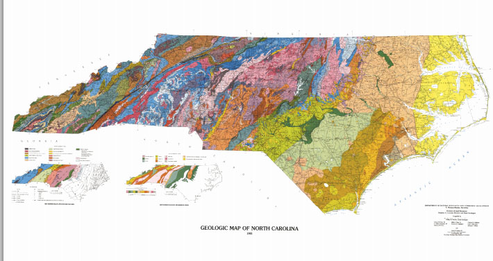Link to 1985 Geologic Map of North Carolina.  From North Carolina Department of Environment and Natural Resources.