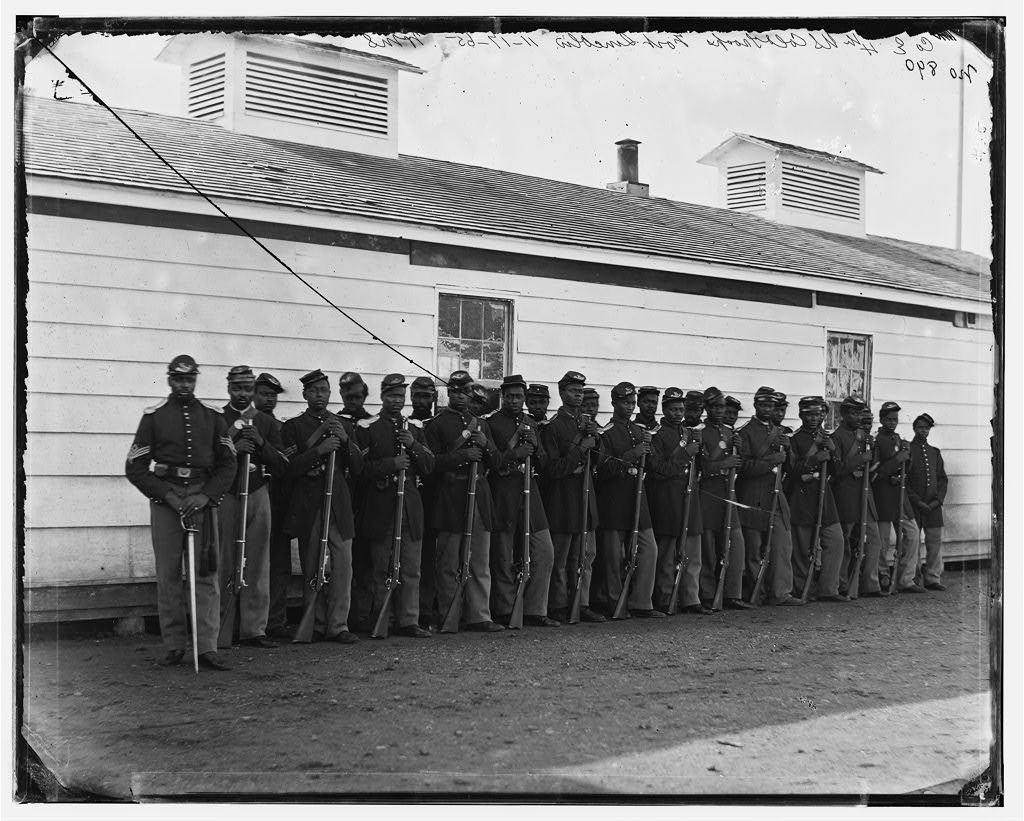 William Morris Smith, [District of Columbia. Company E, 4th U.S. Colored Infantry, at Fort Lincoln], between 1863-1866.  Civil War photographs, 1861-1865, Library of Congress Prints & Photographs Online Catalog.  