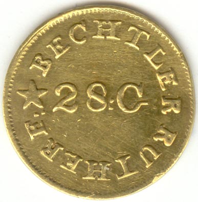 Counterfeit Bechtler coin (reverse)