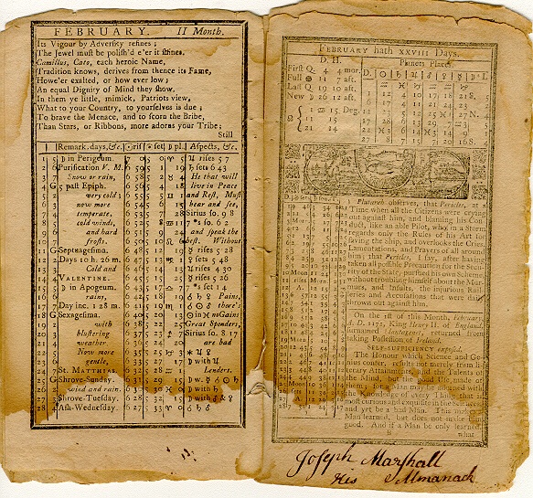 Poor Richard's Almanack, February 1759