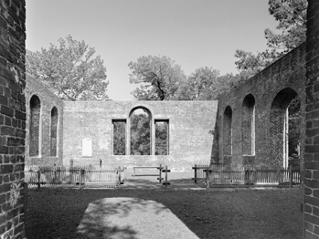 The ruins of St. Philip's Episcopal Church at Brunswick Town State Historic Site. Photograph by Tim Buchman. Courtesy of Preservation North Carolina.