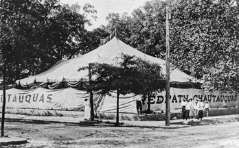 Tent of the Redpath Chautauqua at Goldsboro, ca. 1915. North Carolina Collection, University of North Carolina at Chapel Hill Library.