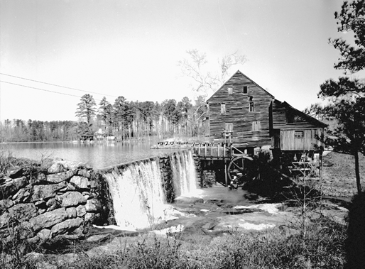 Yates Mill, a gristmill in Wake County, 1958. Courtesy of North Carolina Office of Archives and History, Raleigh.