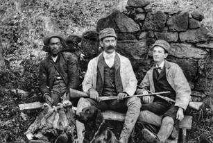 Rabbit hunters pose with their game in Chatham County, ca. 1901. North Carolina Collection, University of North Carolina at Chapel Hill Library.