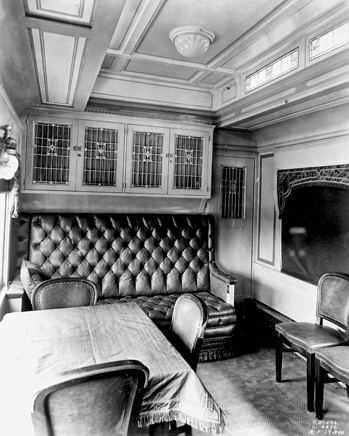 Private railroad dining car that belonged to James B. Duke and was named “Doris” for his only child. The car was donated to the North Carolina Transportation Museum in 1980. Courtesy of North Carolina Office of Archives and History, Raleigh.