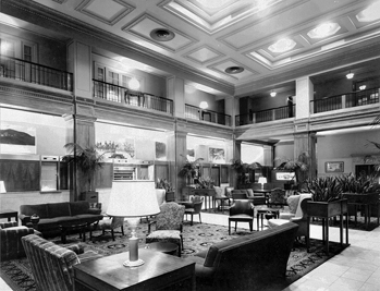 Lobby of the Sir Walter Hotel. Courtesy of North Carolina Office of Archives and History, Raleigh.